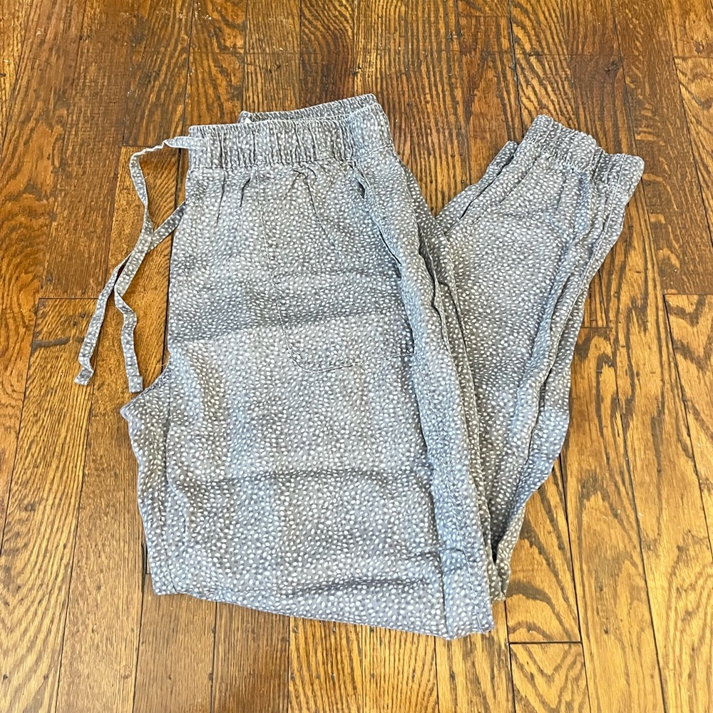 Gray and White Dotted Joggers